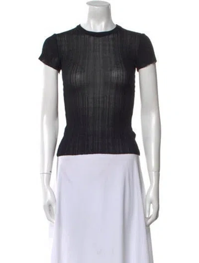 Pre-owned Dissh Crew Neck Short Sleeve Top In Black