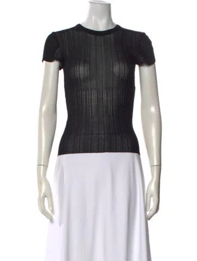 Pre-owned Dissh Crew Neck Short Sleeve Top In Black