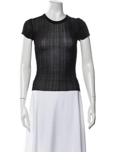 Pre-owned Dissh Crew Neck Short Sleeve Top In Black