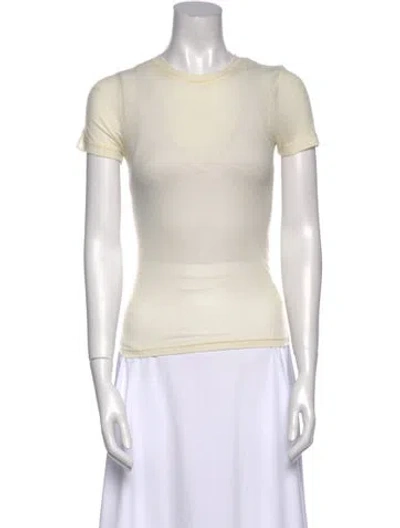Pre-owned Dissh Crew Neck Short Sleeve Top In White