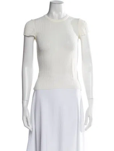 Pre-owned Dissh Crew Neck Short Sleeve Top In White