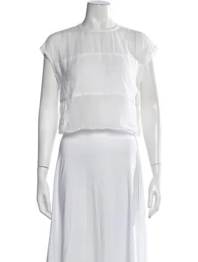 Pre-owned Dissh Crew Neck Short Sleeve Top In White