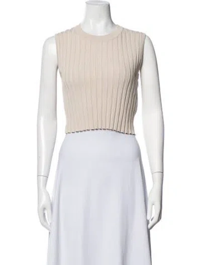 Pre-owned Dissh Crew Neck Sleeveless Crop Top In Neutrals