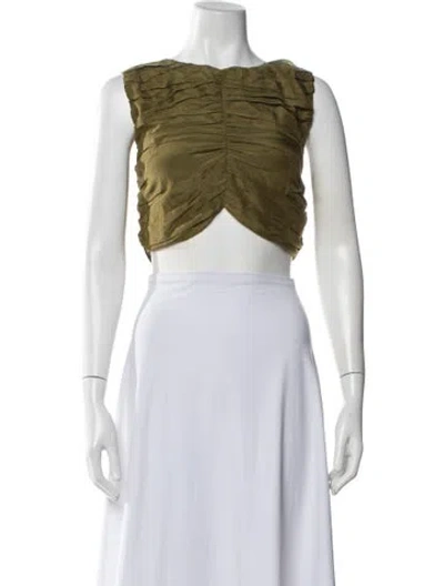 Pre-owned Dissh Crew Neck Sleeveless Crop Top W/ Tags In Green