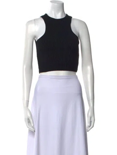 Pre-owned Dissh Crew Neck Sleeveless Crop Top In White