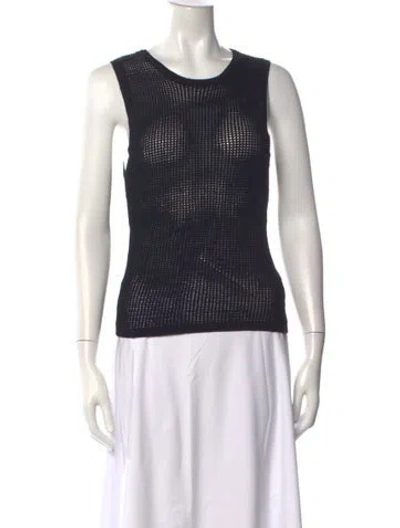 Pre-owned Dissh Crew Neck Sleeveless Top In Black