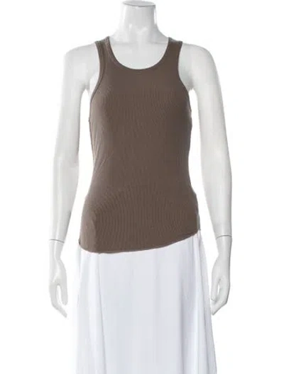 Pre-owned Dissh Crew Neck Sleeveless Top In Brown