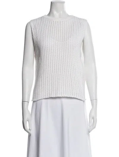 Pre-owned Dissh Crew Neck Sleeveless Top In White