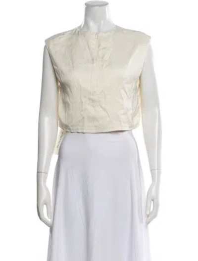 Pre-owned Dissh Crew Neck Sleeveless Top In White