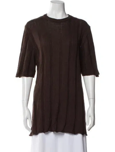 Pre-owned Dissh Crew Neck Sweater In Brown