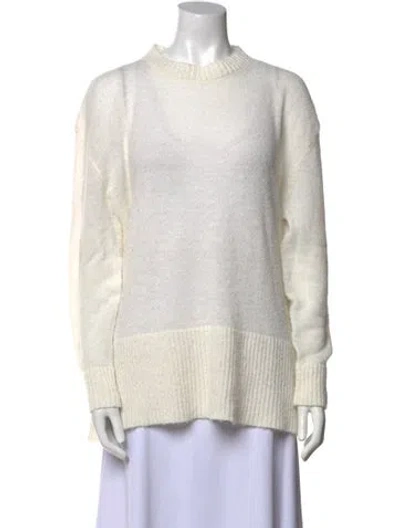 Pre-owned Dissh Crew Neck Sweater In White