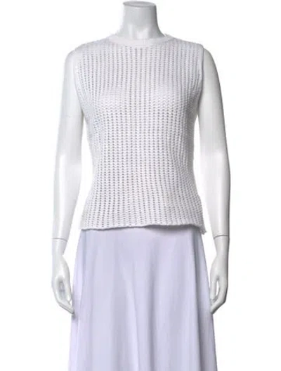 Pre-owned Dissh Crew Neck Sweater In White