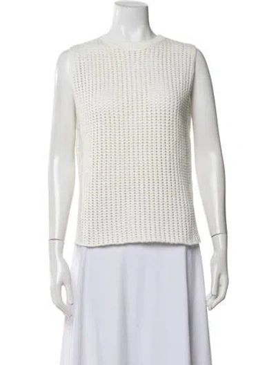 Pre-owned Dissh Crew Neck Sweater In White