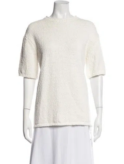 Pre-owned Dissh Crew Neck Sweater In White