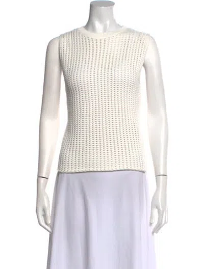 Pre-owned Dissh Crew Neck Sweater In White