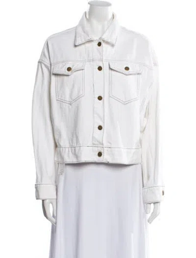 Pre-owned Dissh Denim Jacket In White