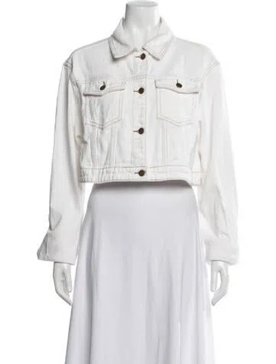 Pre-owned Dissh Denim Jacket In White