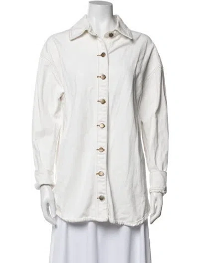 Pre-owned Dissh Denim Jacket In White