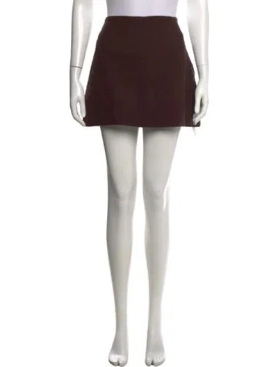 Pre-owned Dissh Embroidered Accent Mini Skirt In Brown