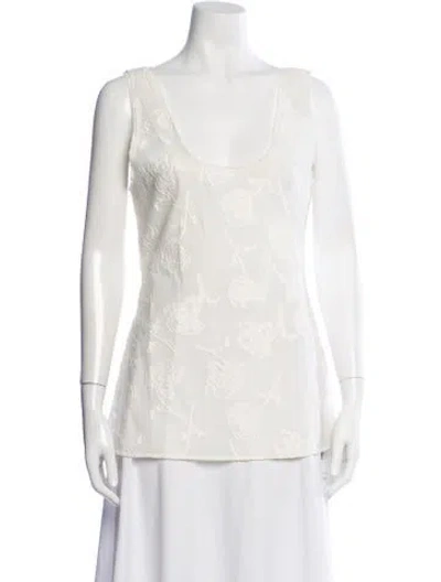 Pre-owned Dissh Floral Print Scoop Neck Top W/ Tags In Neutral