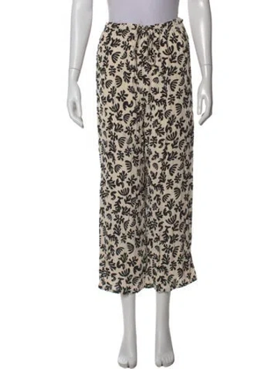 Pre-owned Dissh Floral Print Wide Leg Pants In Neutral