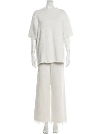 Pre-owned Dissh Fringe Trim Accent Pant Set In Neutral
