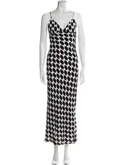 Pre-owned Dissh Graphic Print Long Dress In Black