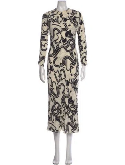 Pre-owned Dissh Graphic Print Midi Length Dress In Neutral