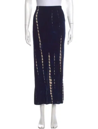 Pre-owned Dissh Graphic Print Midi Length Skirt In Blue