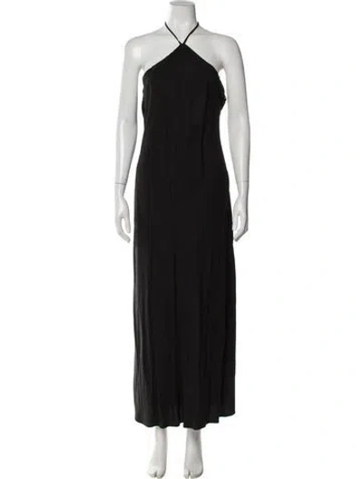 Pre-owned Dissh Halterneck Long Dress In Black