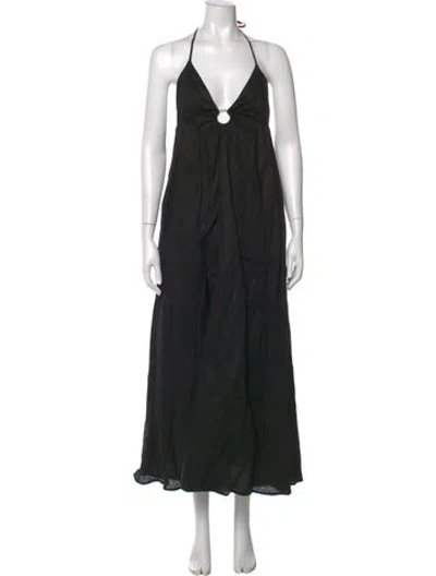 Pre-owned Dissh Halterneck Long Dress In Black