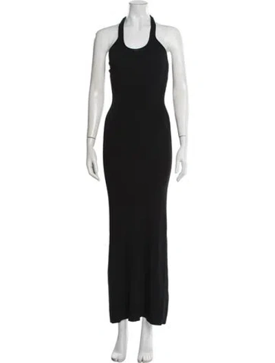 Pre-owned Dissh Halterneck Long Dress In Black