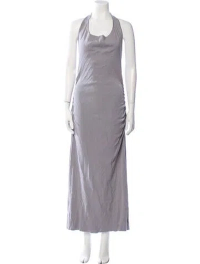 Pre-owned Dissh Halterneck Long Dress In Gray