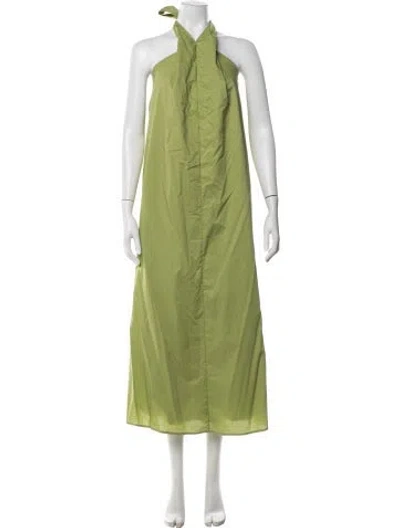 Pre-owned Dissh Halterneck Long Dress In Green