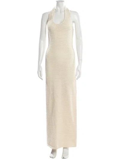 Pre-owned Dissh Halterneck Long Dress In Neutral