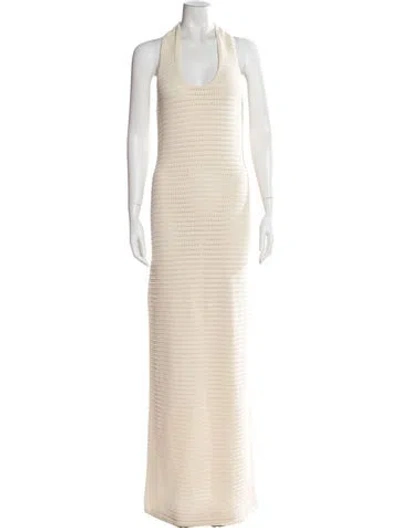 Pre-owned Dissh Halterneck Long Dress In Neutral