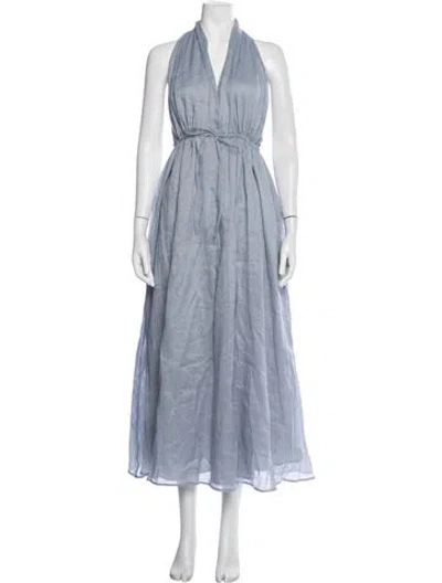 Pre-owned Dissh Halterneck Midi Length Dress In Blue