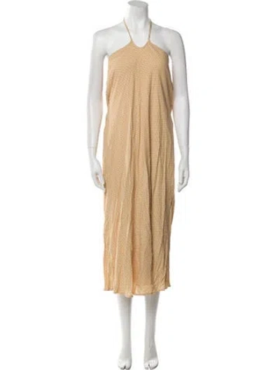Pre-owned Dissh Halterneck Midi Length Dress In Neutral
