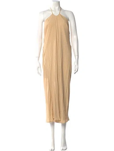 Pre-owned Dissh Halterneck Midi Length Dress In Neutral