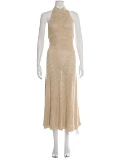Pre-owned Dissh Halterneck Midi Length Dress W/ Tags In Neutrals