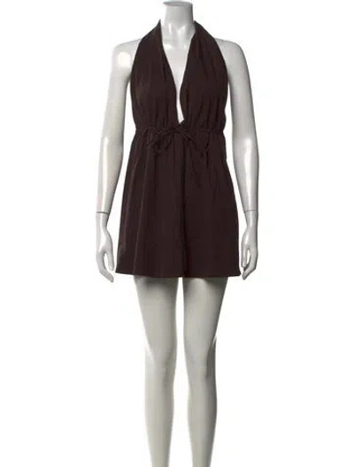 Pre-owned Dissh Halterneck Mini Dress In Brown
