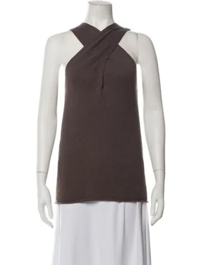 Pre-owned Dissh Halterneck Sleeveless Top W/ Tags In Brown