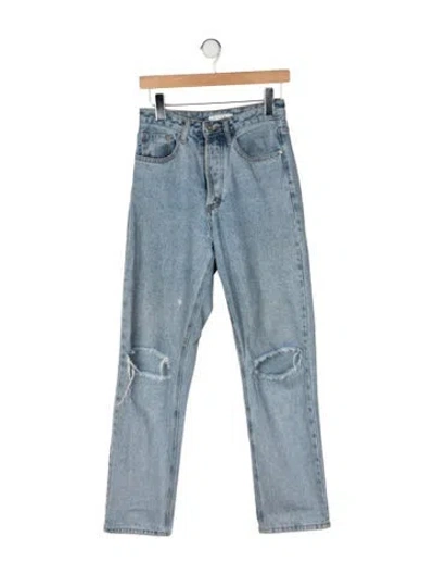Pre-owned Dissh High-rise Straight Leg Jeans In Blue