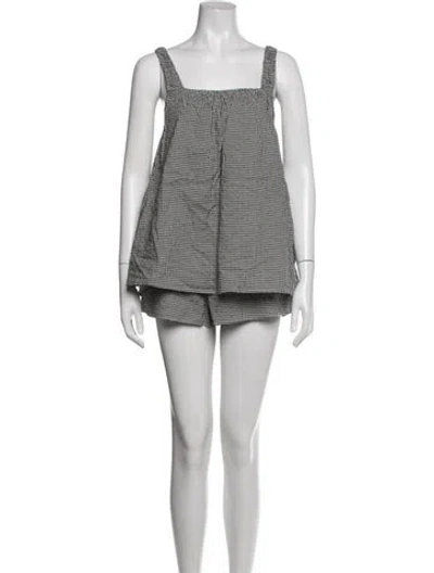 Pre-owned Dissh Houndstooth Print Short Set In Brown
