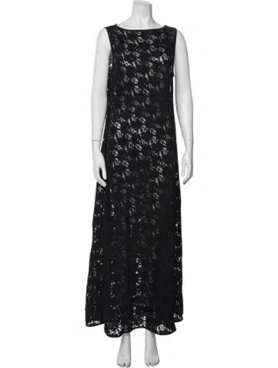 Pre-owned Dissh Lace Pattern Long Dress In Black