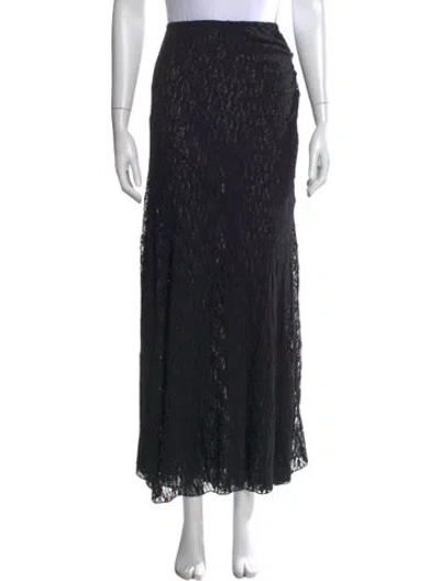 Pre-owned Dissh Lace Pattern Long Skirt In Black
