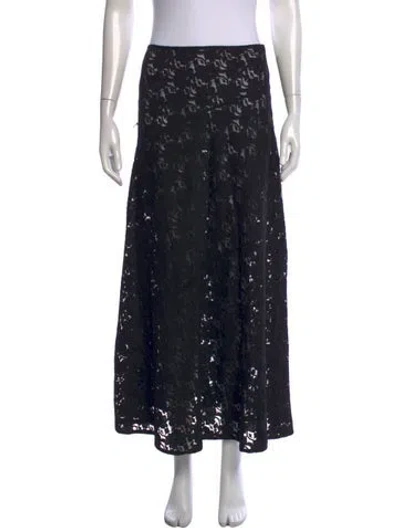 Pre-owned Dissh Lace Pattern Long Skirt In Black
