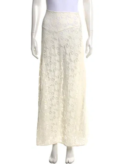 Pre-owned Dissh Lace Pattern Long Skirt In Neutrals