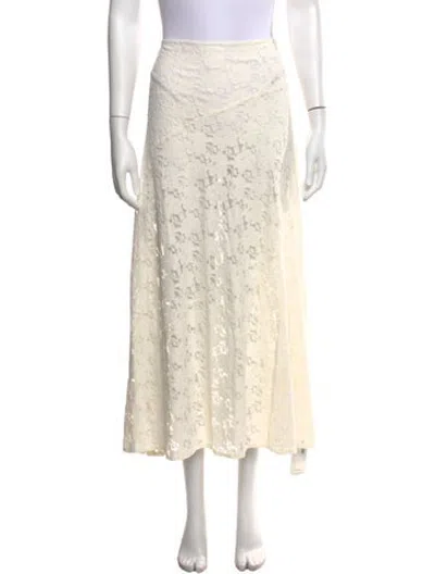 Pre-owned Dissh Lace Pattern Midi Length Skirt In Neutrals