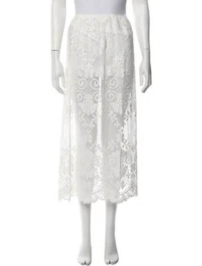 Pre-owned Dissh Lace Pattern Midi Length Skirt W/ Tags In White